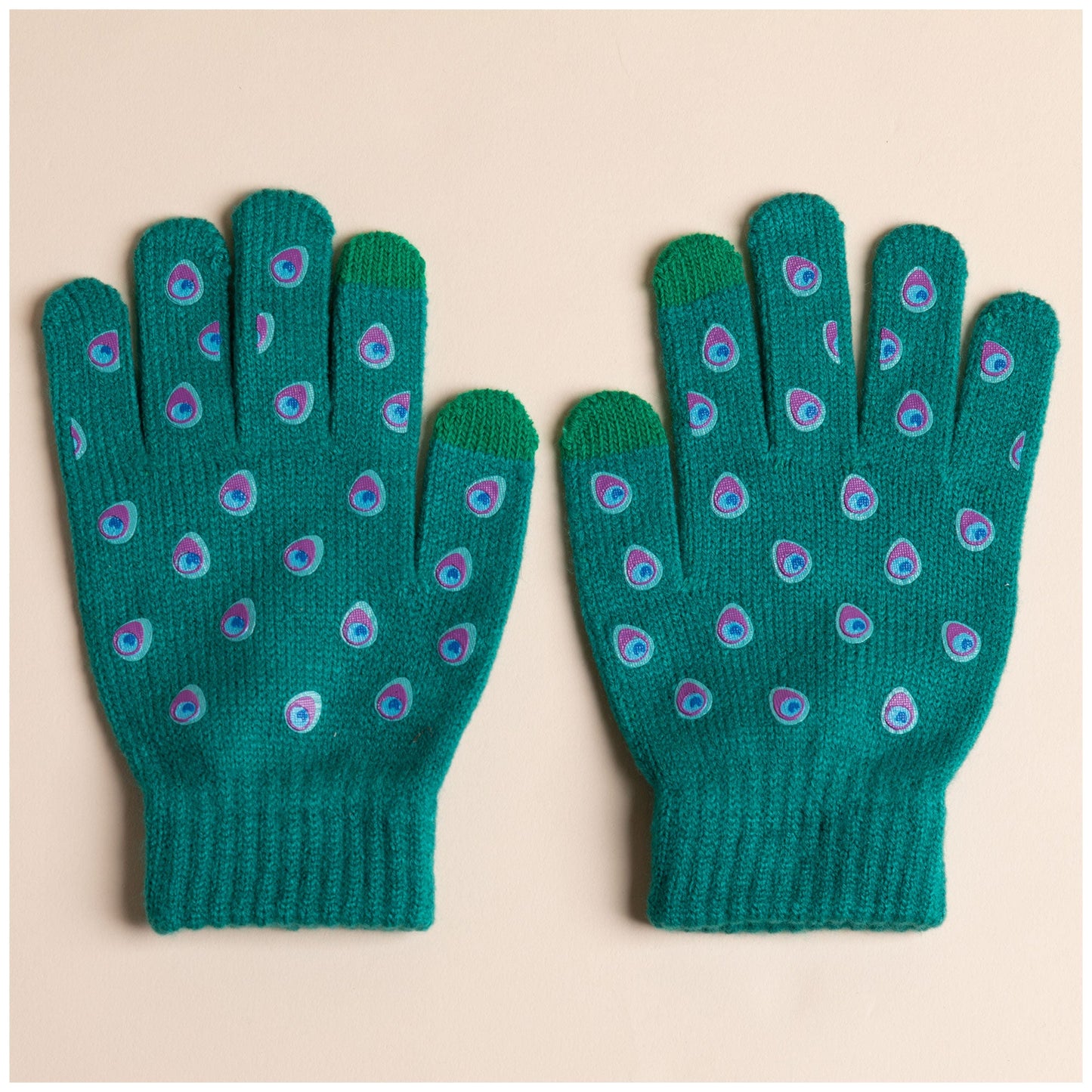 Peacock Print Touch Screen Gloves!