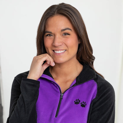 Paw Print Polar Fleece Quarter Zip Pullover