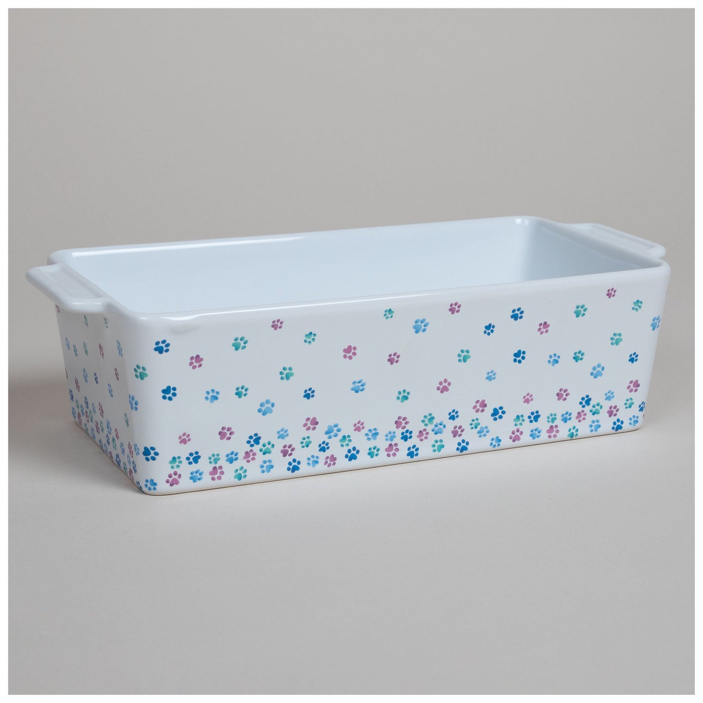 Made with Love Paw Print Ceramic Loaf Pan