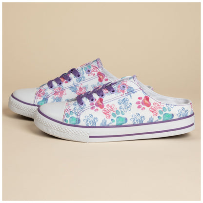 Paw Print Canvas Slip-On Sneakers