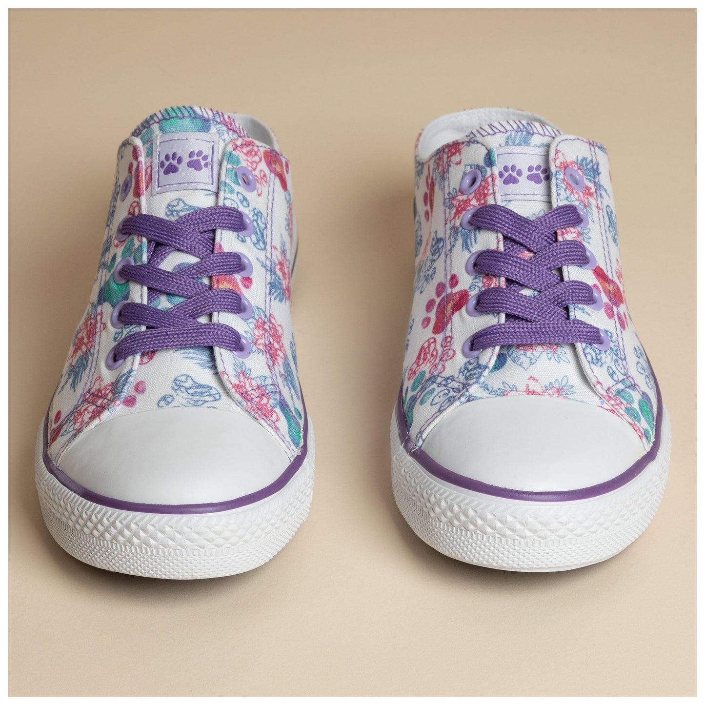 Paw Print Canvas Slip-On Sneakers