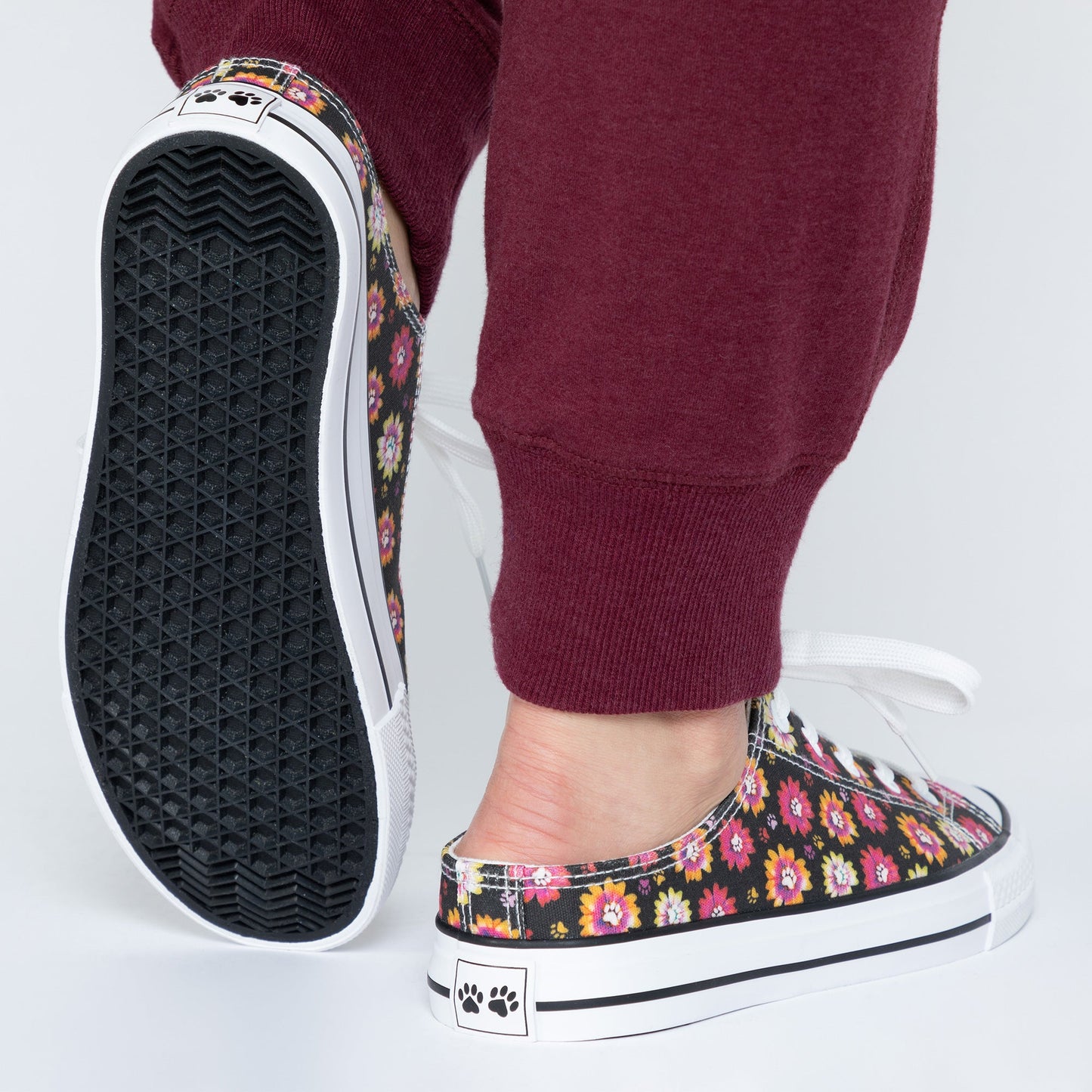 Paw Print Canvas Slip-On Sneakers