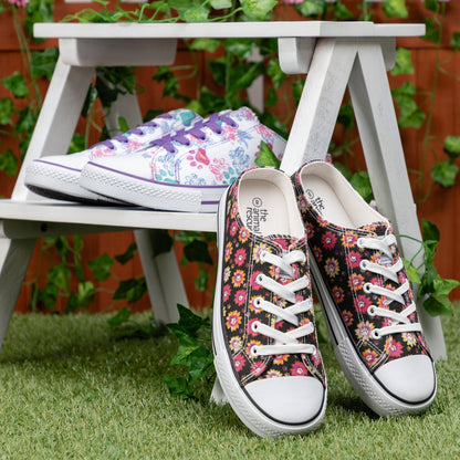 Paw Print Canvas Slip-On Sneakers