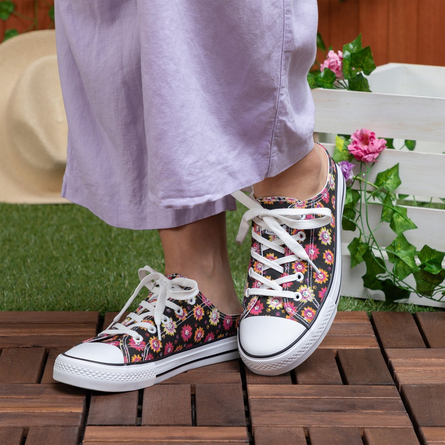 Paw Print Canvas Slip-On Sneakers