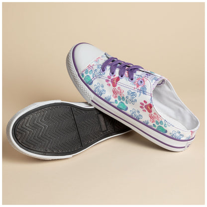 Paw Print Canvas Slip-On Sneakers