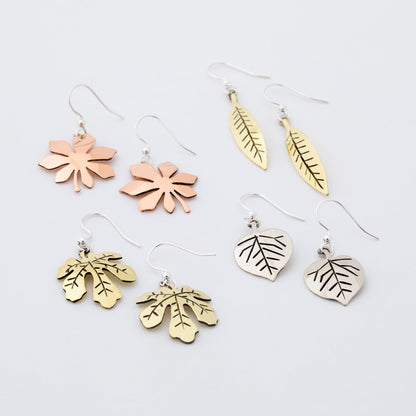 Falling Leaves Mixed Metal Earrings