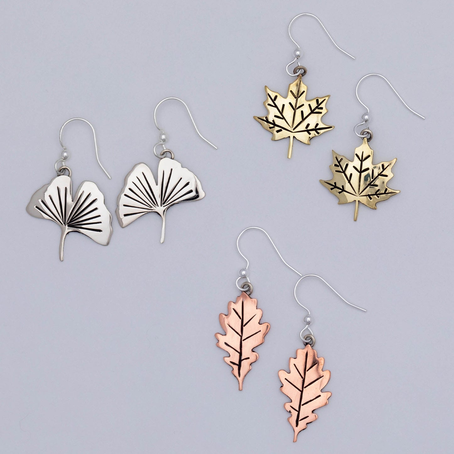 Falling Leaves Mixed Metal Earrings