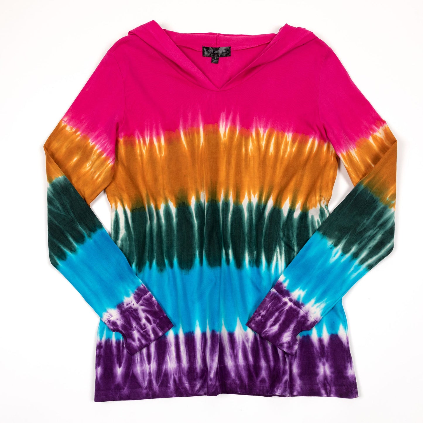 Rainbow Tie-Dye Hooded Tunic