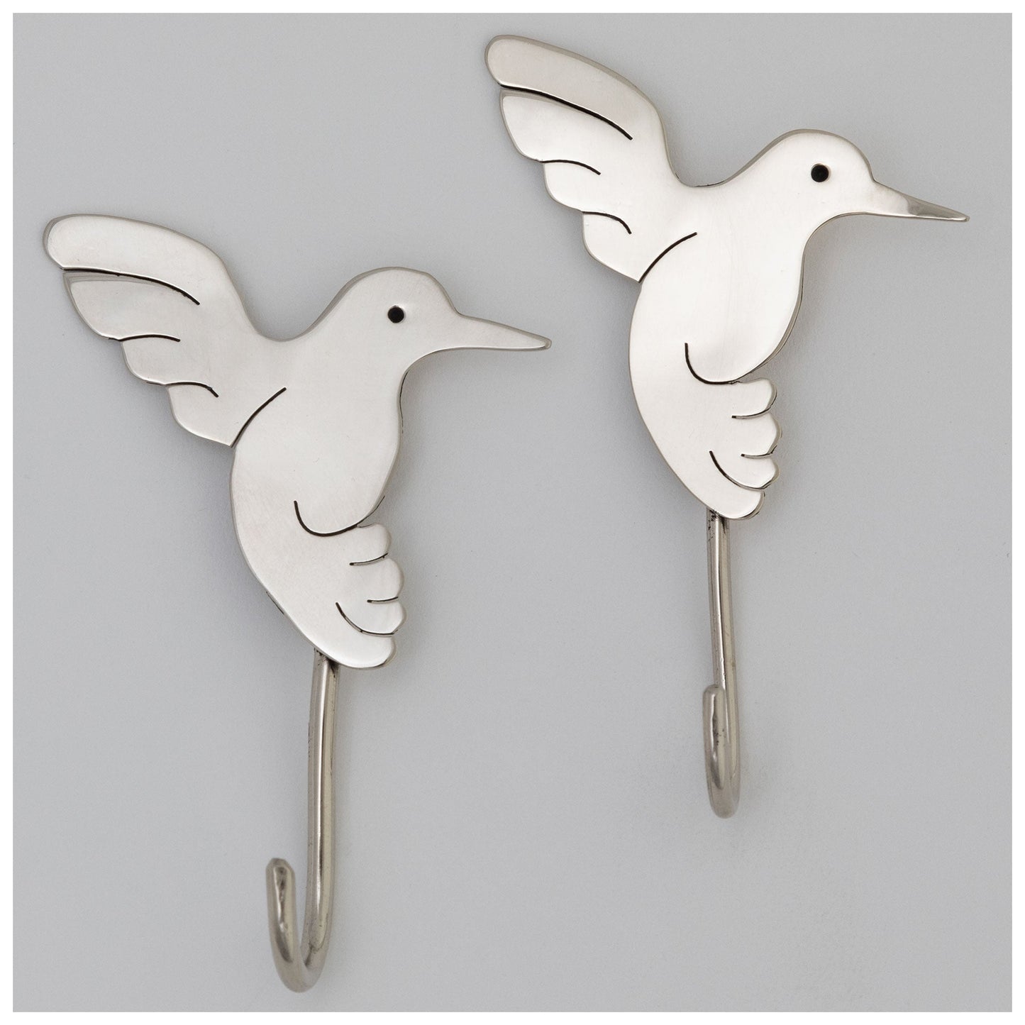 Flying Hummingbirds Mixed Metal Hook - Set of 2