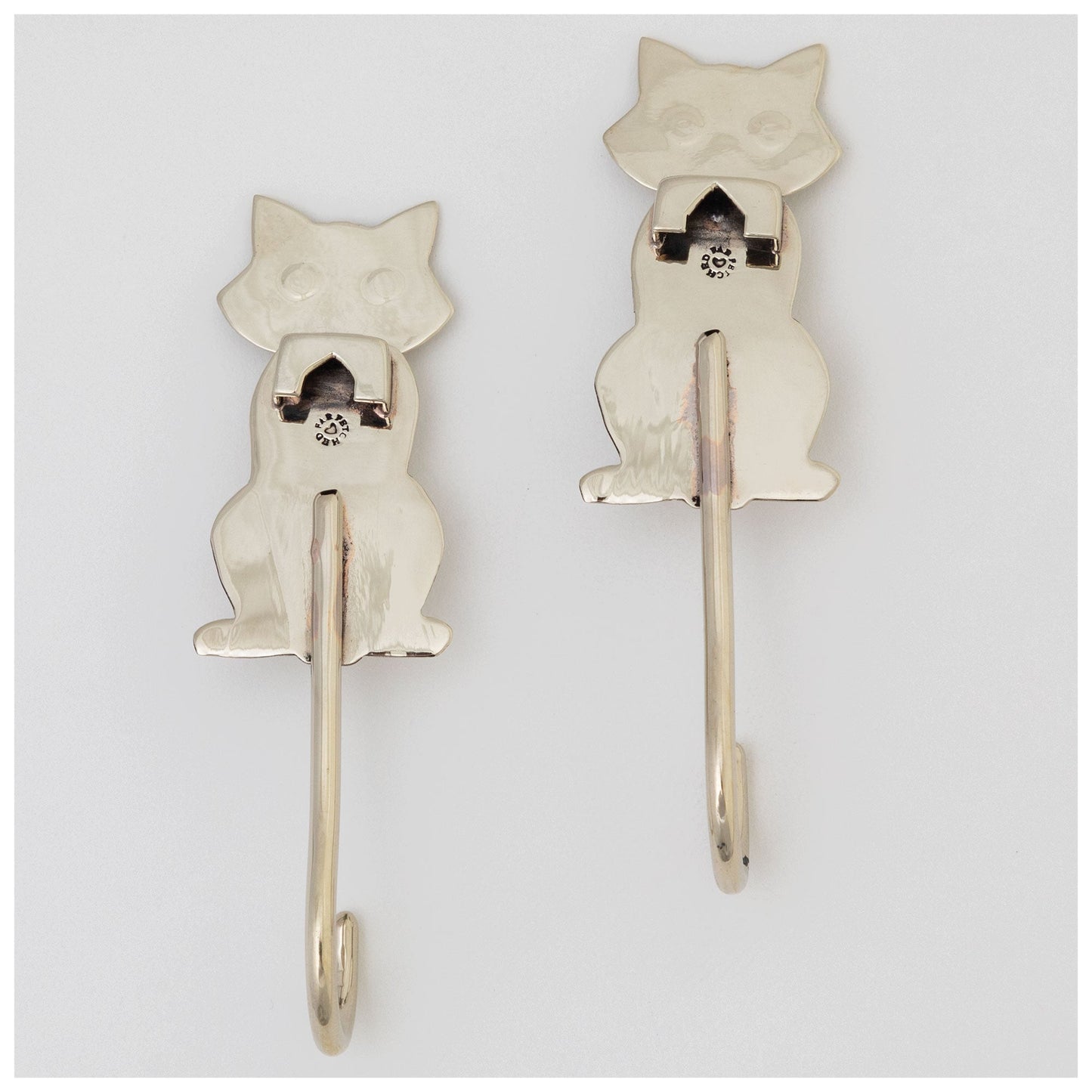 Pretty Cat Mixed Metal Wall Hook - Set of 2