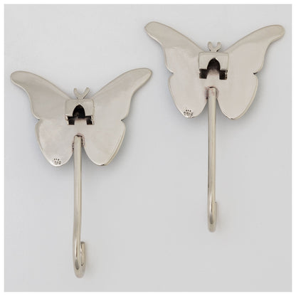 Pretty Butterfly Hand Painted Wall Hook - Set of 2