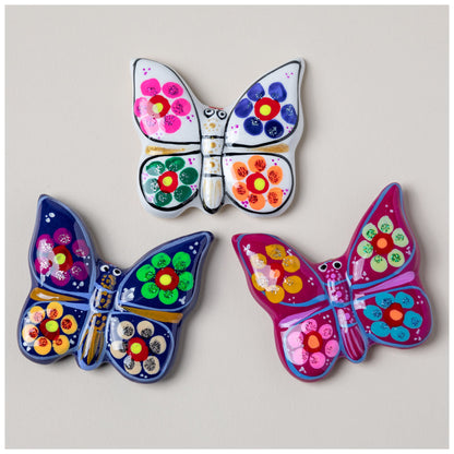 Hand-Painted Ceramic Butterfly Magnet