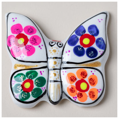 Hand-Painted Ceramic Butterfly Magnet