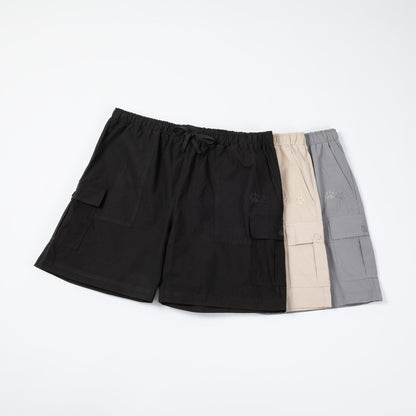 Paw Print Cargo Canvas Shorts