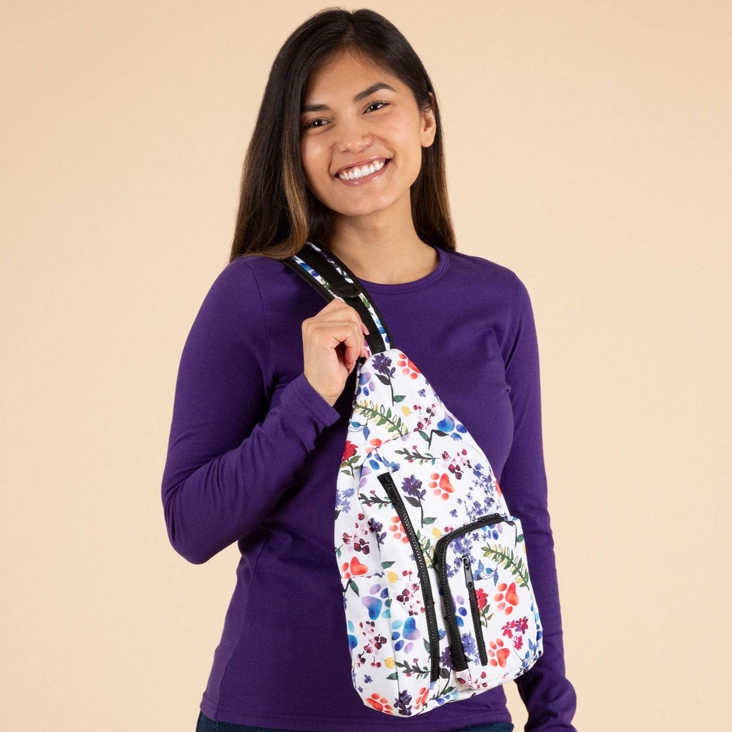 Paw Print Sling Backpack