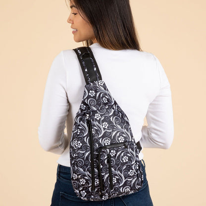 Paw Print Sling Backpack