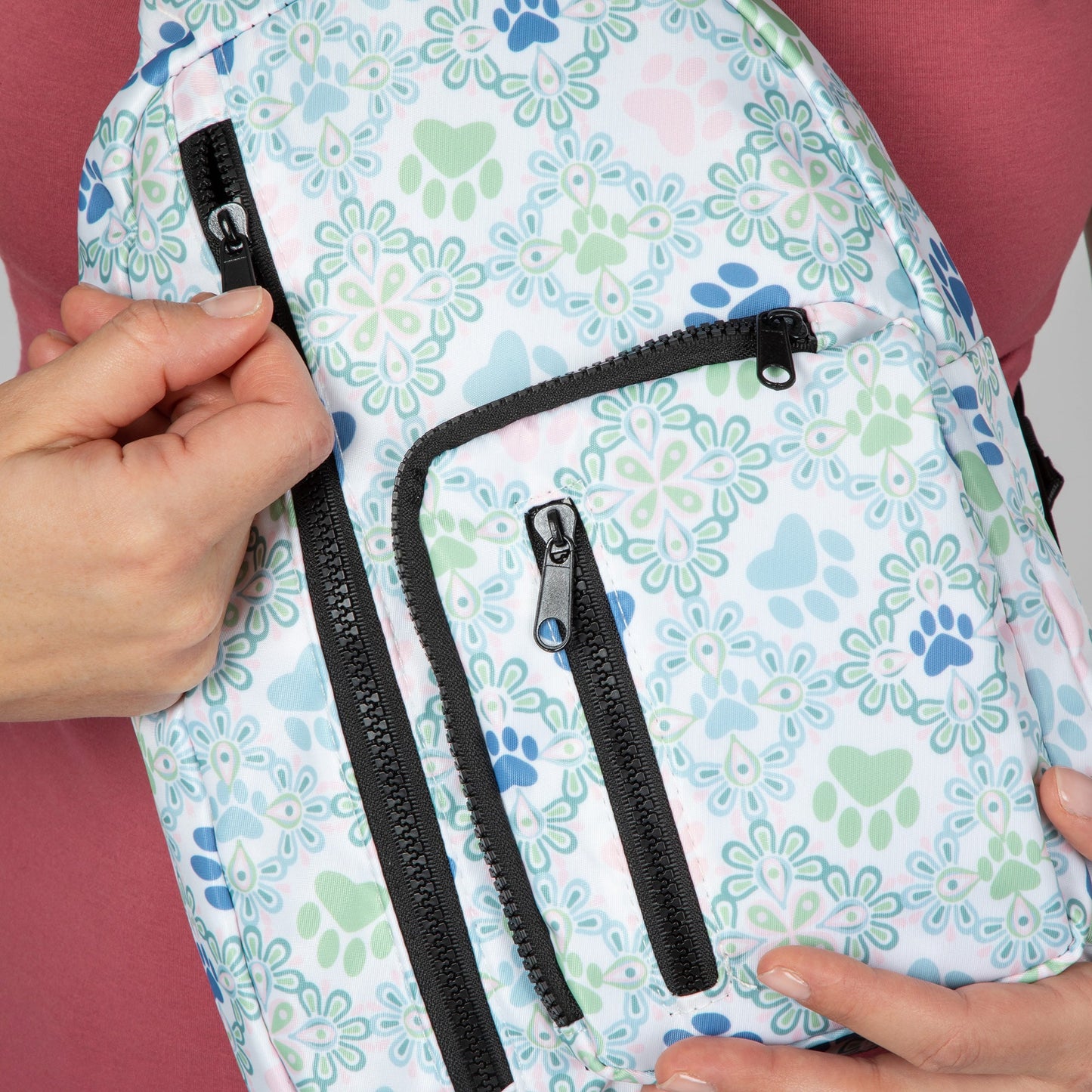 Paw Print Sling Backpack