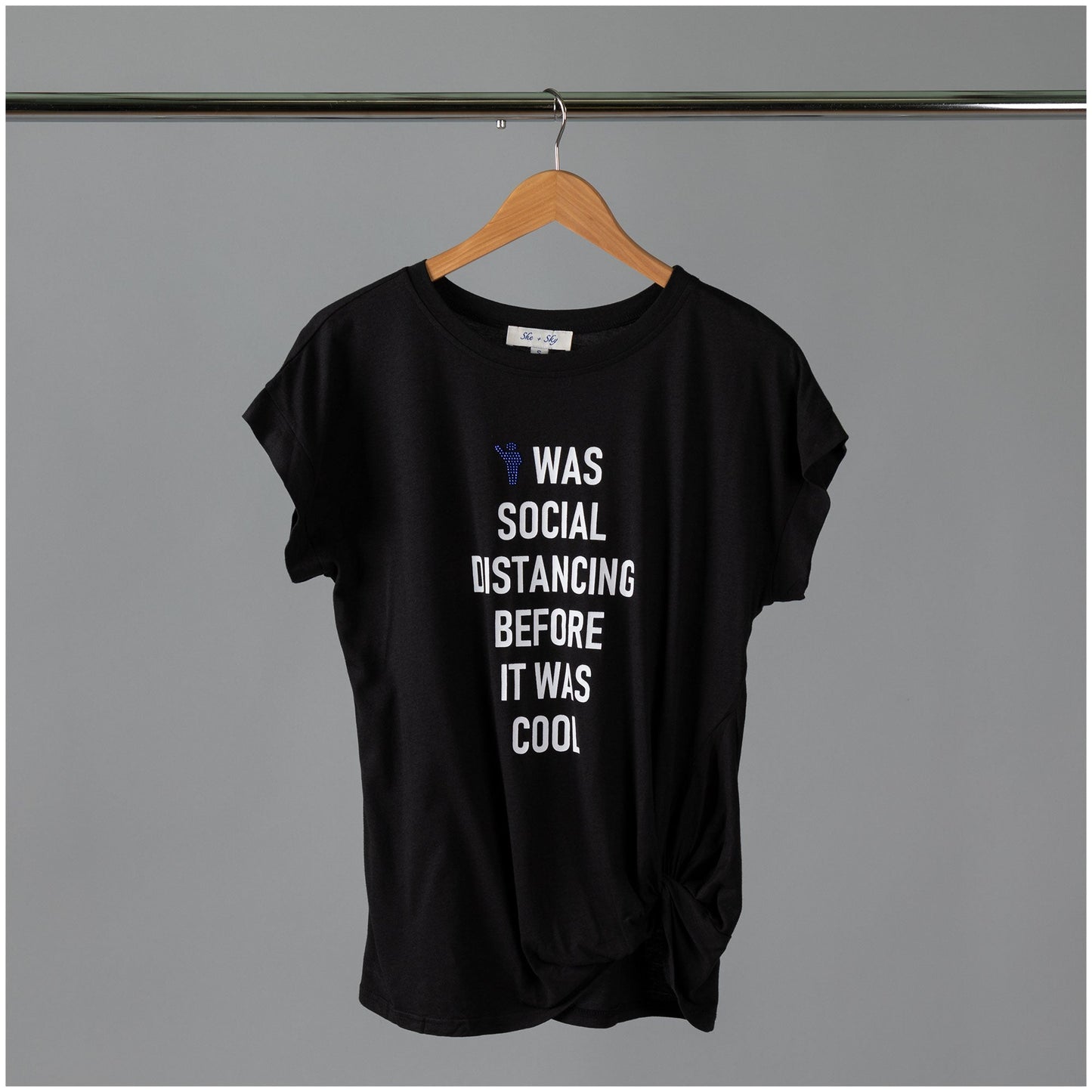 Social Distancing Dolman Front Twist T-Shirt