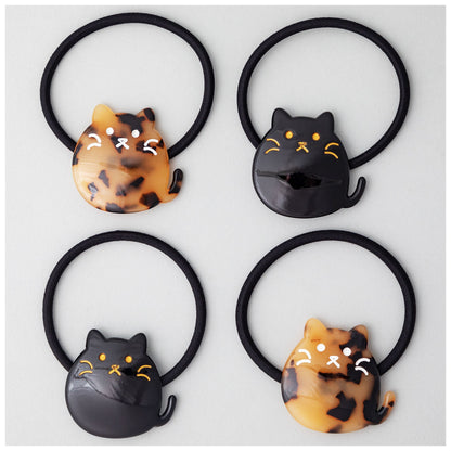 Sitting Cat Hair Ties - Set of 4