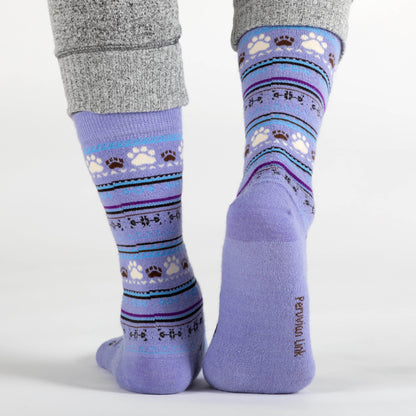 Paw Print Alpaca Crew Socks