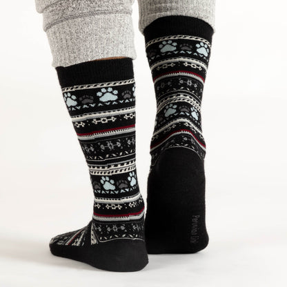 Paw Print Alpaca Crew Socks