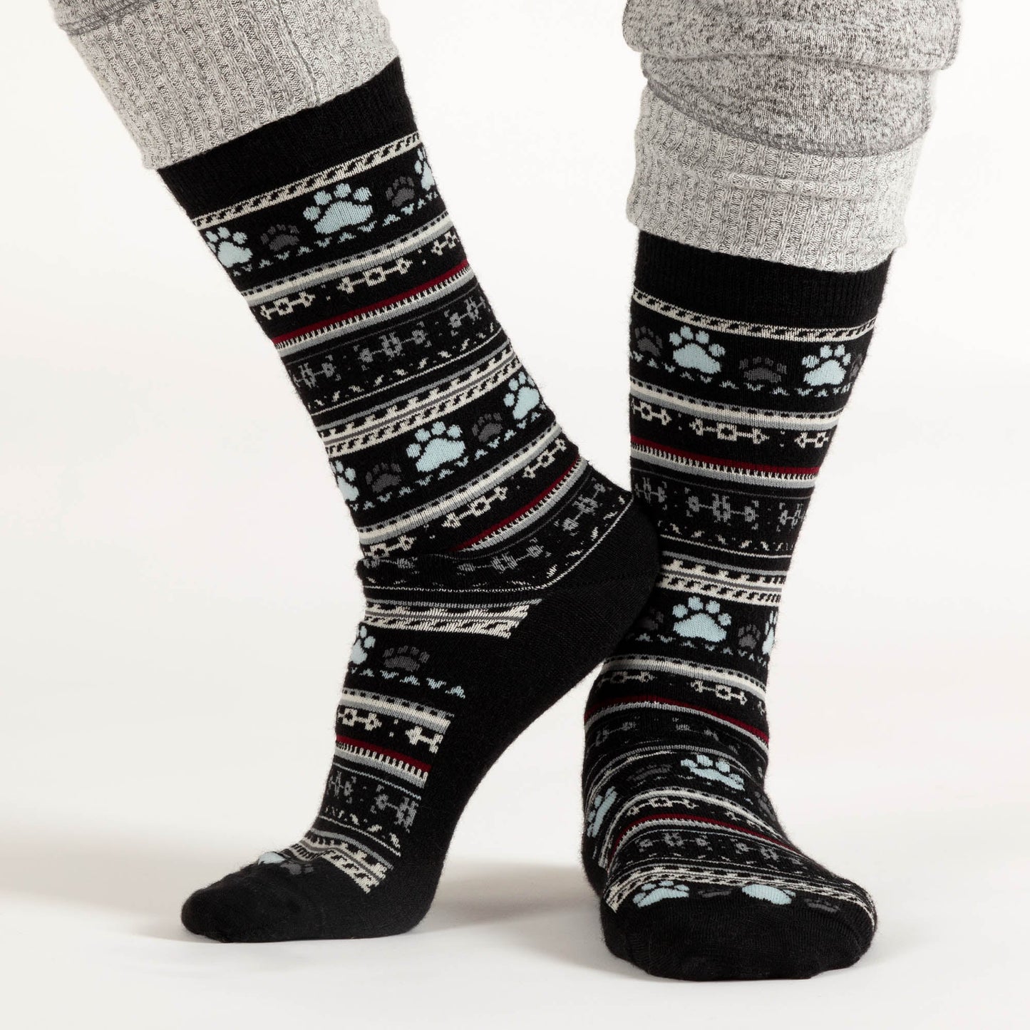 Paw Print Alpaca Crew Socks