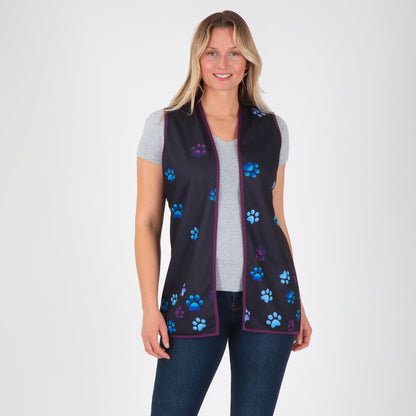 Paw Print Thick Knit Vest