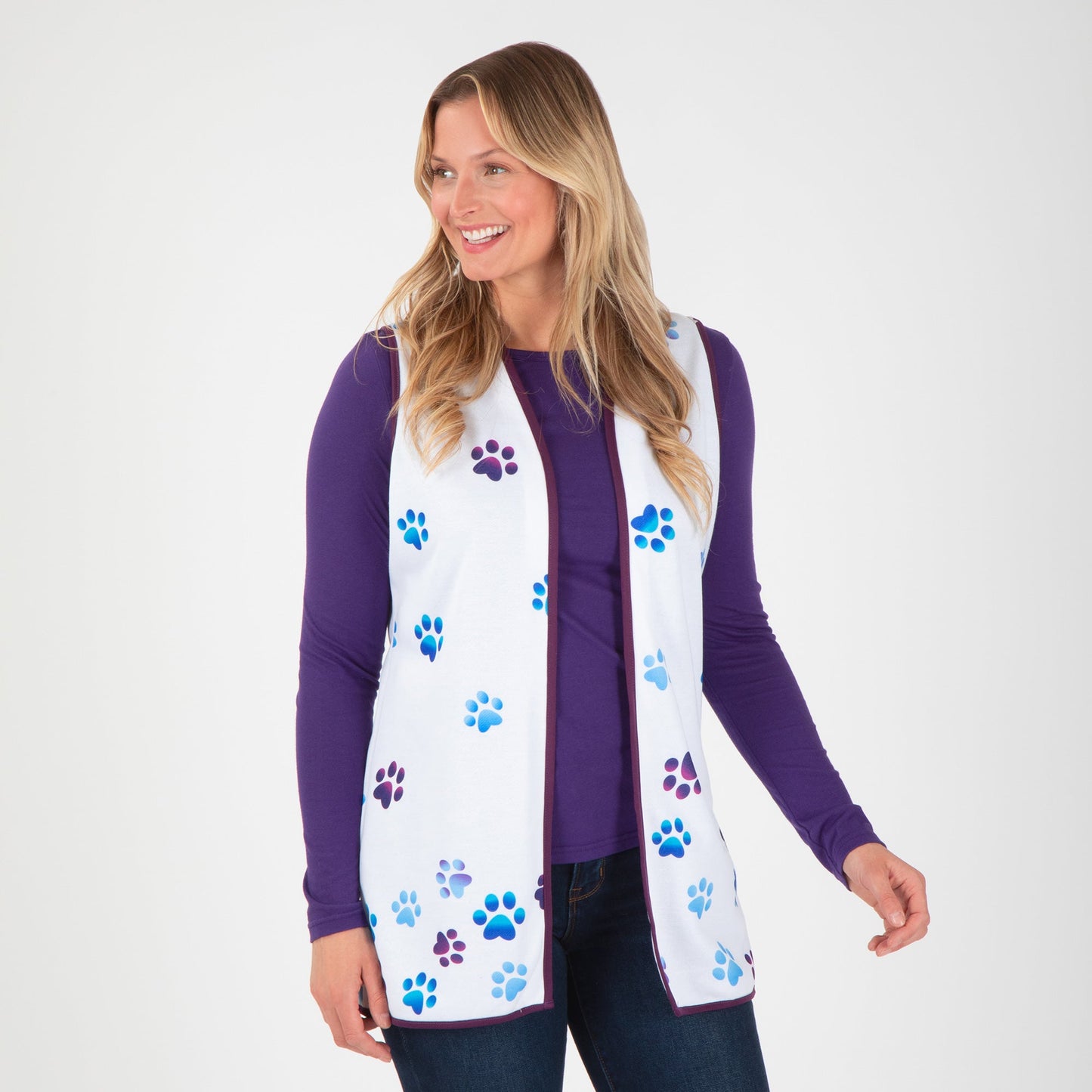 Paw Print Thick Knit Vest