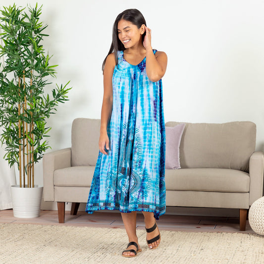 Tie-Dye Midi Tank Dress