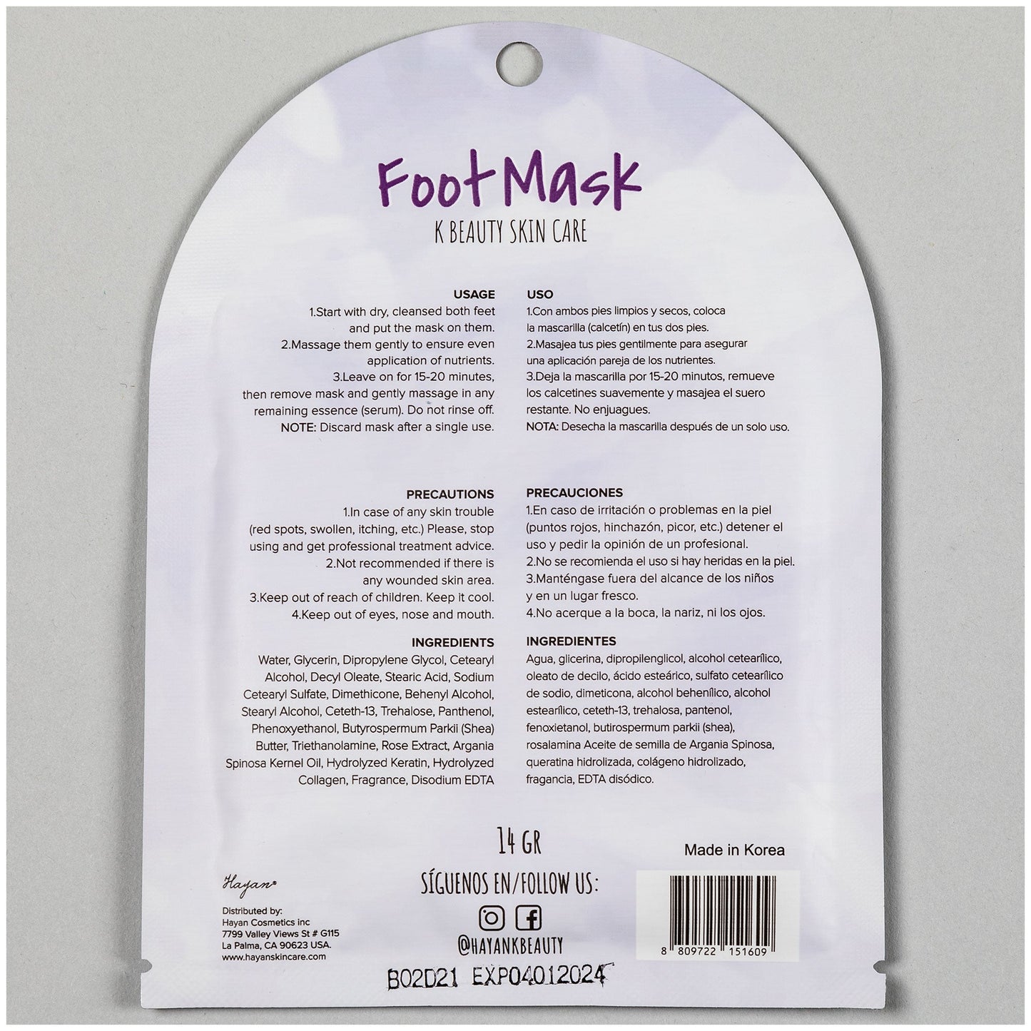 Hayan&reg; Foot Mask