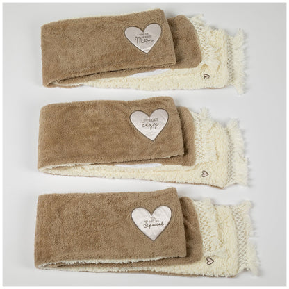 Sweet Sentiments Reversible Sherpa Pocket Scarf