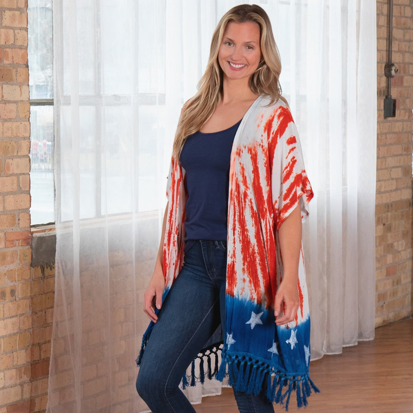 Stars & Stripes Handcrafted Lightweight Kimono