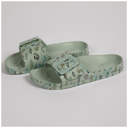 Paw Print Single Buckle Slide Sandals