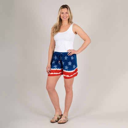 Stars & Stripes Hand Dyed Drawstring Shorts