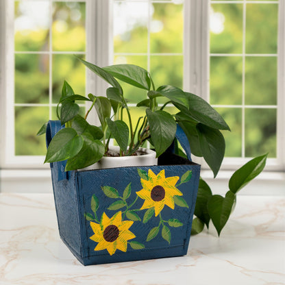 Recycled Hand Painted Rubber Planter