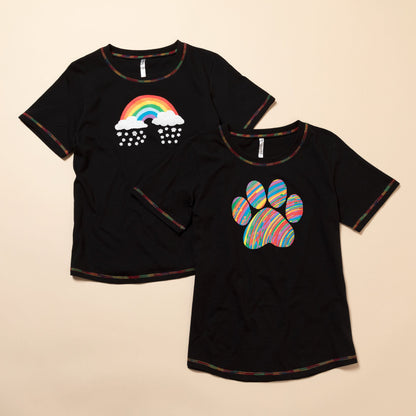 Paw Print Rainbow Short Sleeve T-Shirt