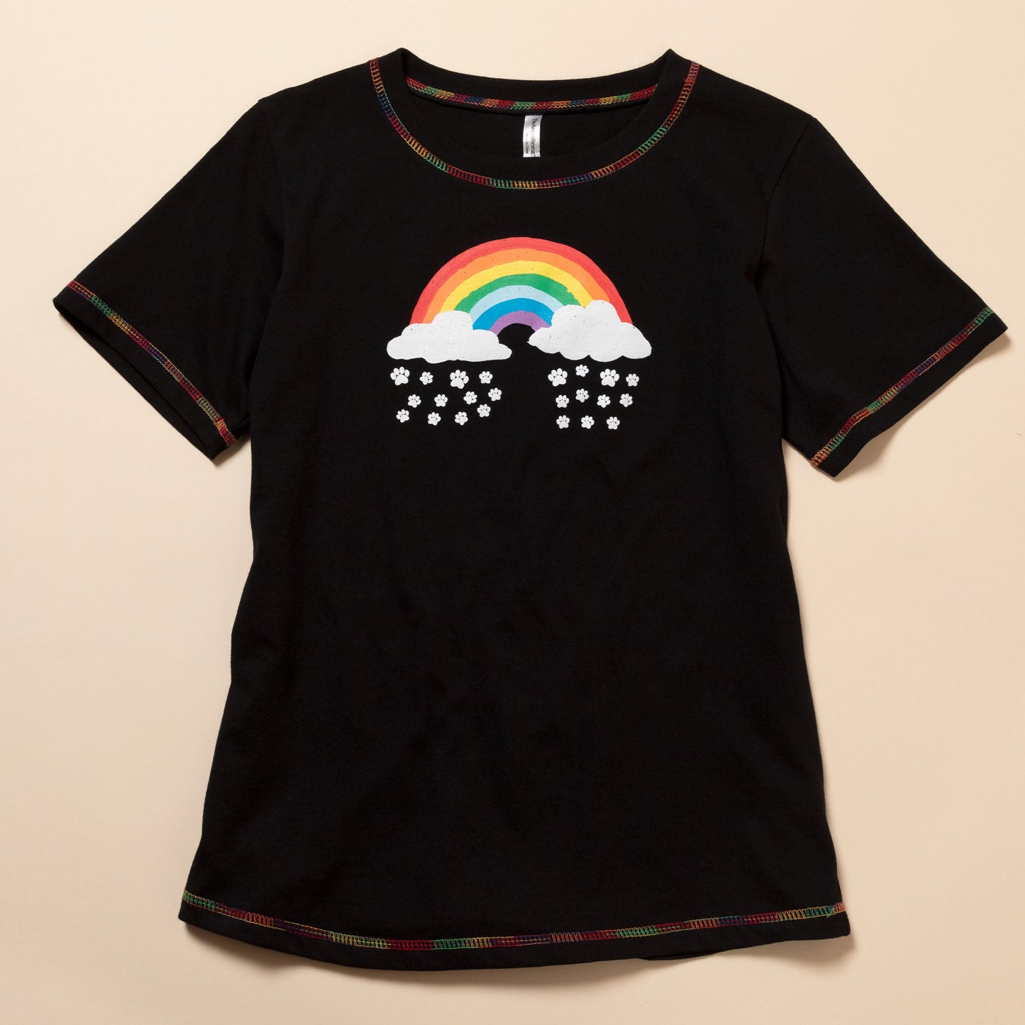 Paw Print Rainbow Short Sleeve T-Shirt