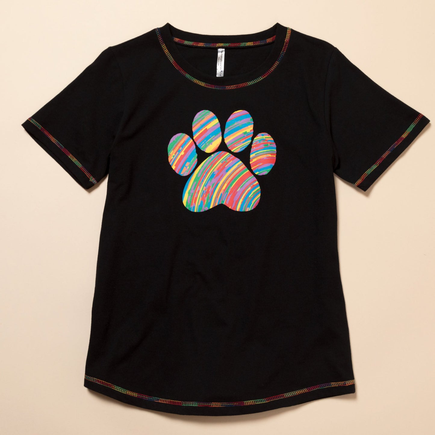 Paw Print Rainbow Short Sleeve T-Shirt