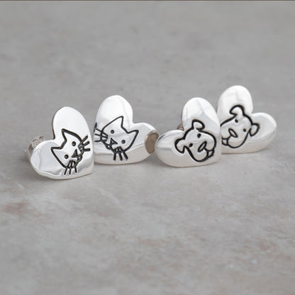 You Have My Heart Sterling Post Earrings