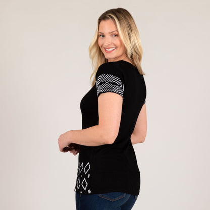 Black Paw Print Short Sleeve Tee