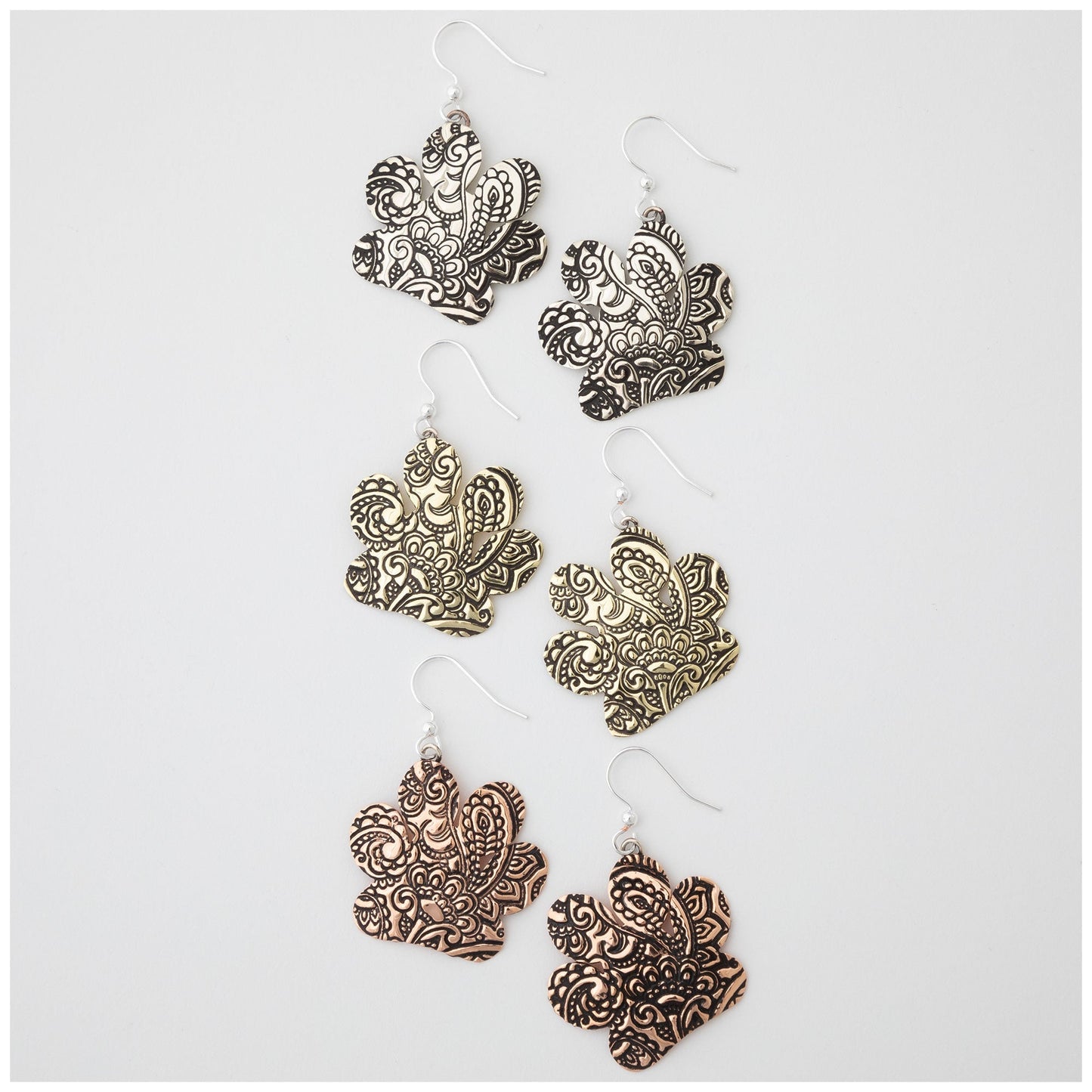 Paisley Paws Mixed Metal Earrings