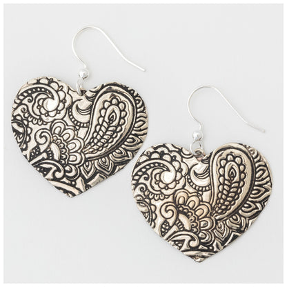 My Heart In Paisley Mixed Metal Earrings