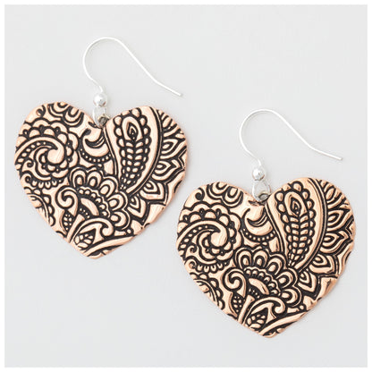 My Heart In Paisley Mixed Metal Earrings