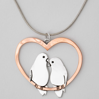 Lovebirds Sterling & Copper Necklace