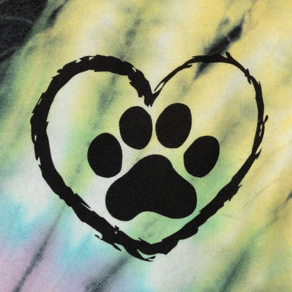 Midnight Rainbow Tie-Dye Paw Crew Sweatshirt