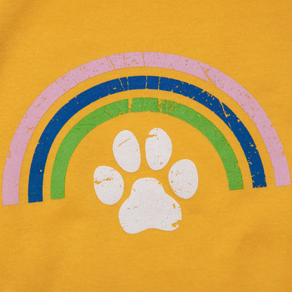 Rainbow & Paw Color-Block Crewneck Sweatshirt