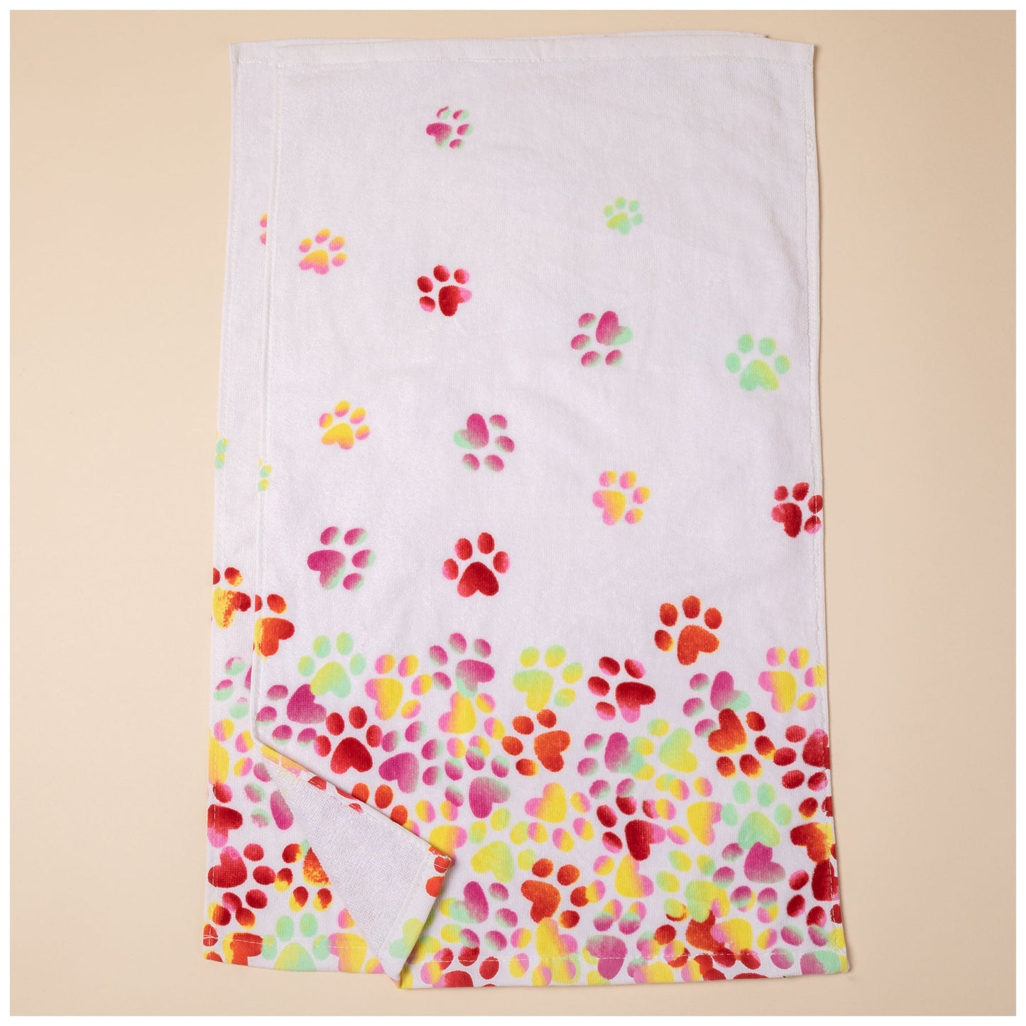 Paw Print Bath Hand Towels - Set of 2