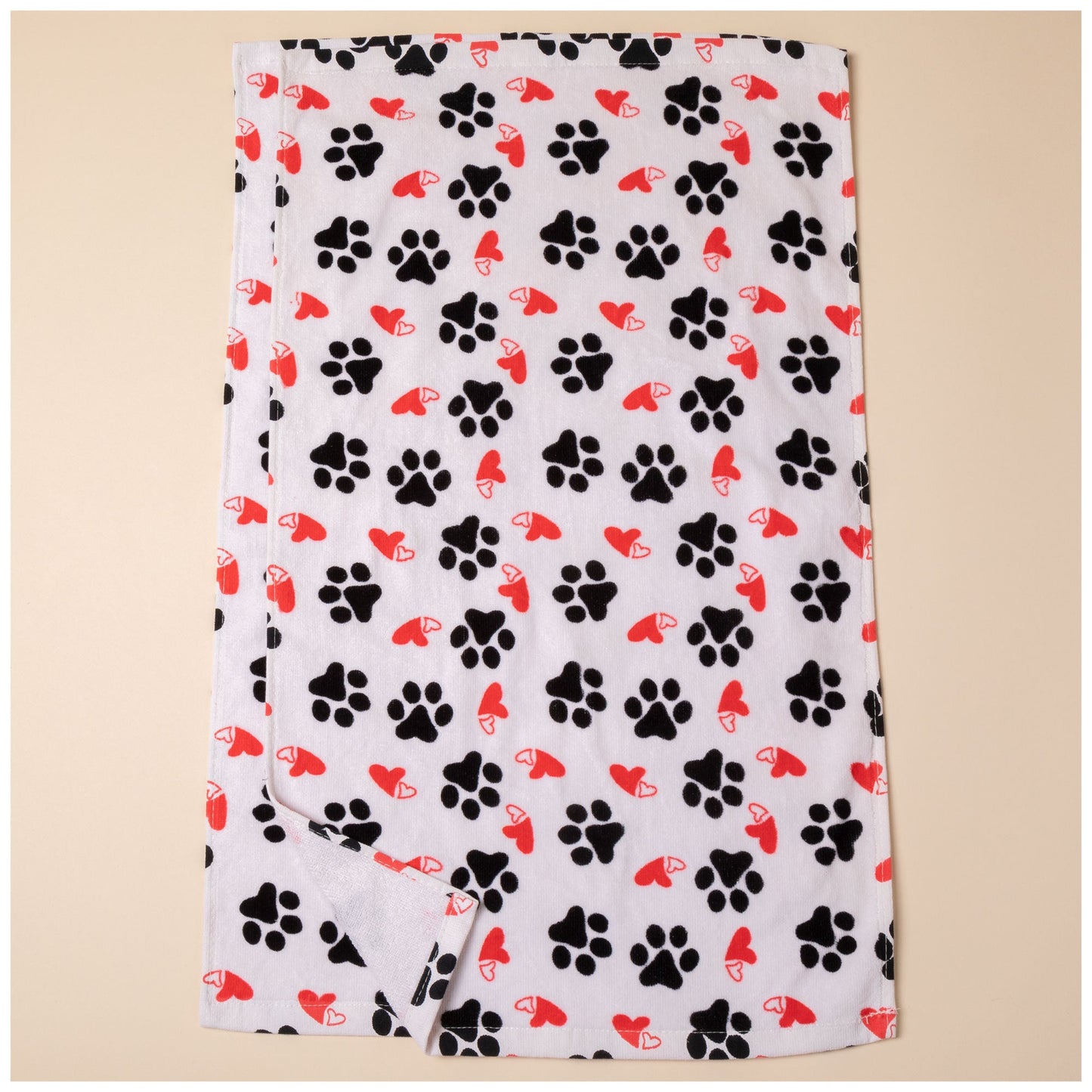 Paw Print Bath Hand Towels - Set of 2