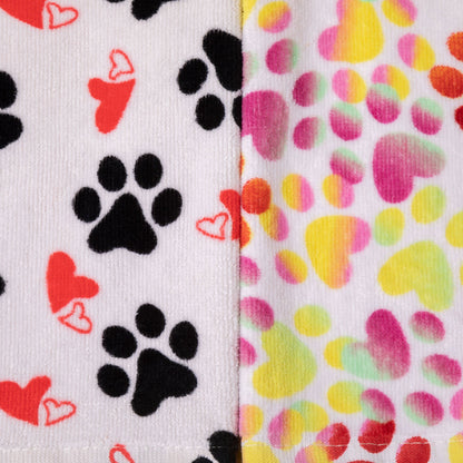 Paw Print Bath Hand Towels - Set of 2