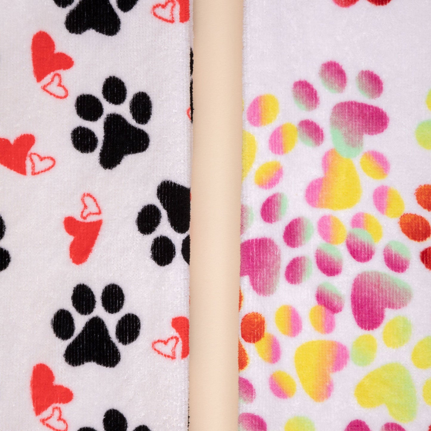 Paw Print Bath Hand Towels - Set of 2